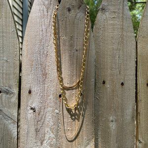 18K Gold Snake Chain Multi Layered Necklace